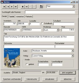 Click to view BISaM Büchereiverwaltung für Schulen 2.9 screenshot