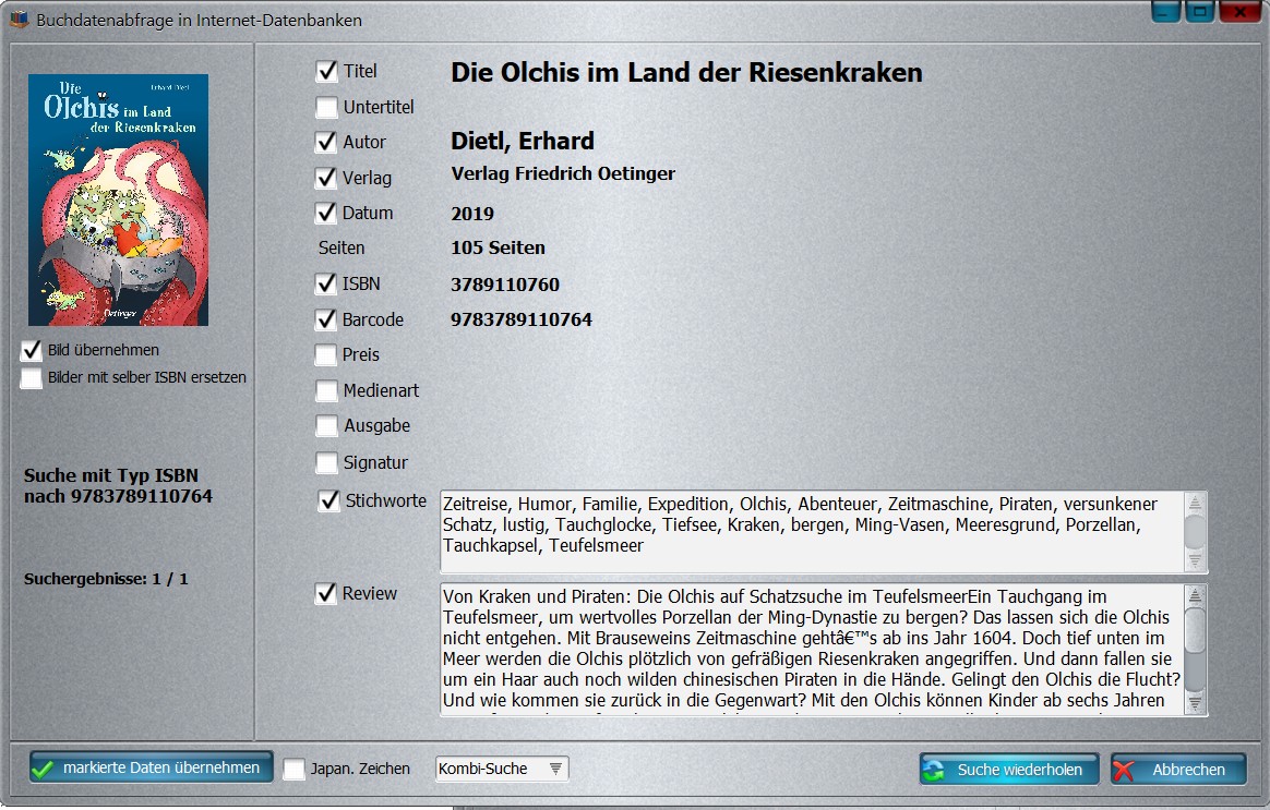 Buchabfrage im Internet durchführen